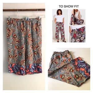 LOFT Plus Size Wide Leg Drawstring Palazzo Pant w/Pockets Sz XXL